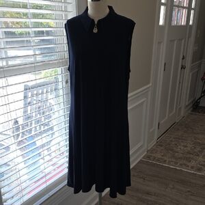 Anne Klein Chic Navy Sleeveless Midi Dress NWOT